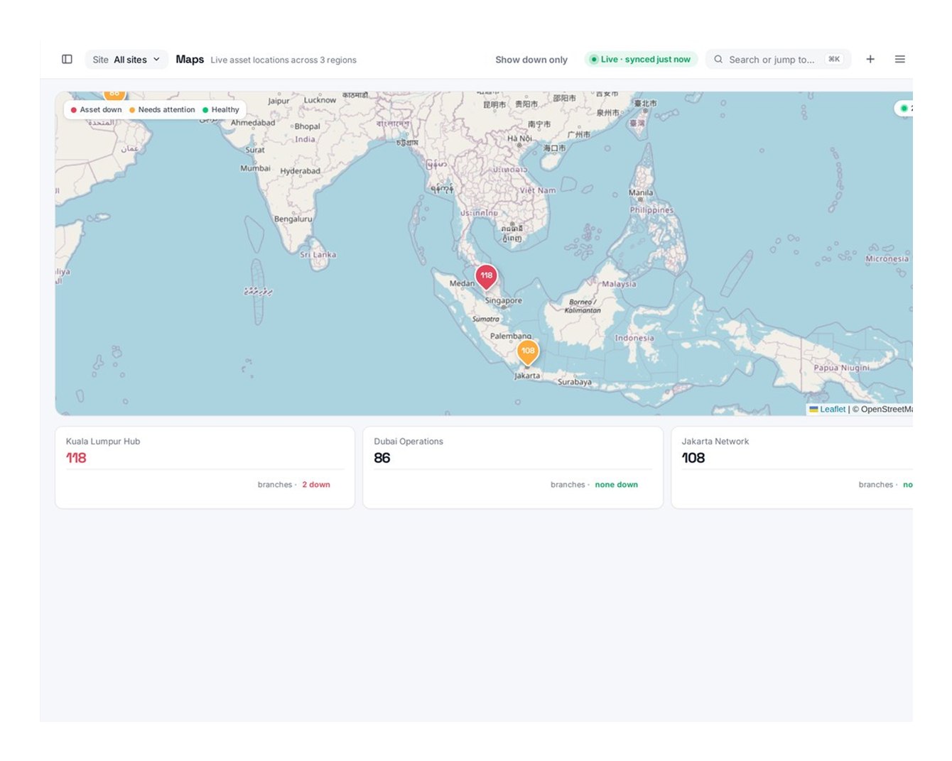 Sentinel — work planned across every site on the map